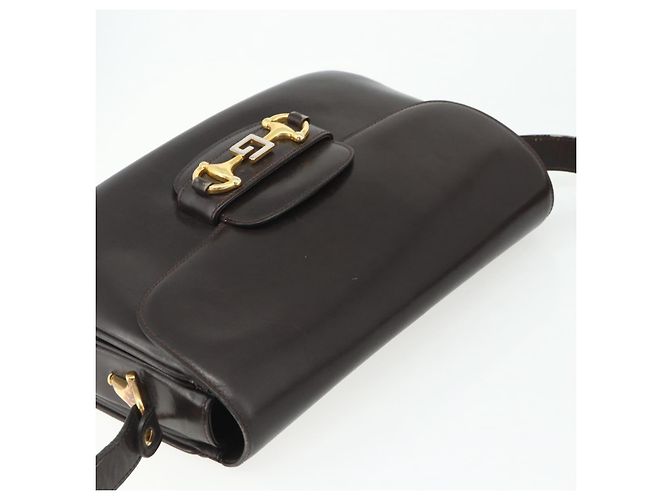 Borsa a Spalla GUCCI in Pelle Marrone Oro Auth ka4228A D'oro - vista 6
