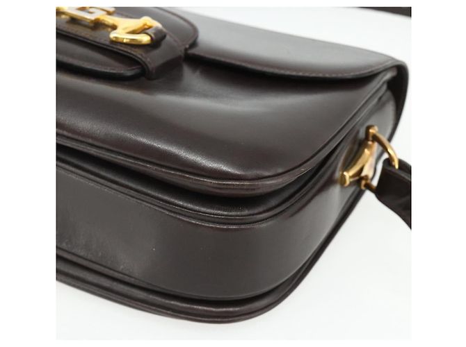 Borsa a Spalla GUCCI in Pelle Marrone Oro Auth ka4228A D'oro - vista 9