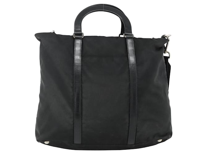 Borsa PRADA in Nylon 2way Nera Argento Auth 178940 Nero - vista 2