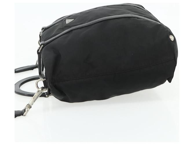 Borsa PRADA in Nylon 2way Nera Argento Auth 178940 Nero - vista 3
