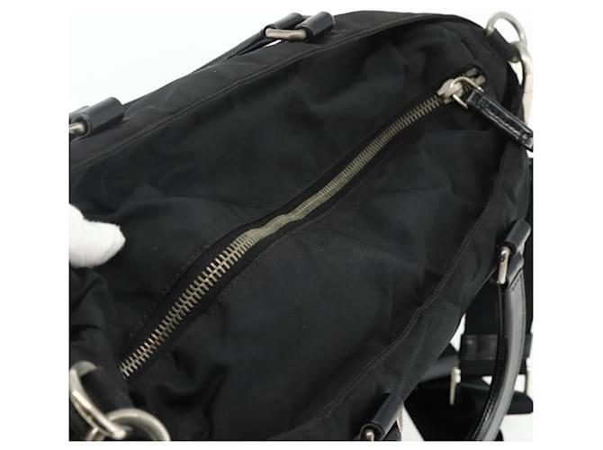Borsa PRADA in Nylon 2way Nera Argento Auth 178940 Nero - vista 6