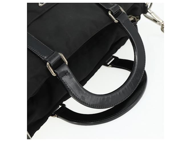 Borsa PRADA in Nylon 2way Nera Argento Auth 178940 Nero - vista 7