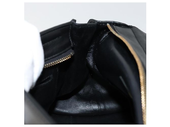Salvatore Ferragamo Gancini Sofia Hand Bag Leather 2way Black Gold Auth 176789 Golden - view 25