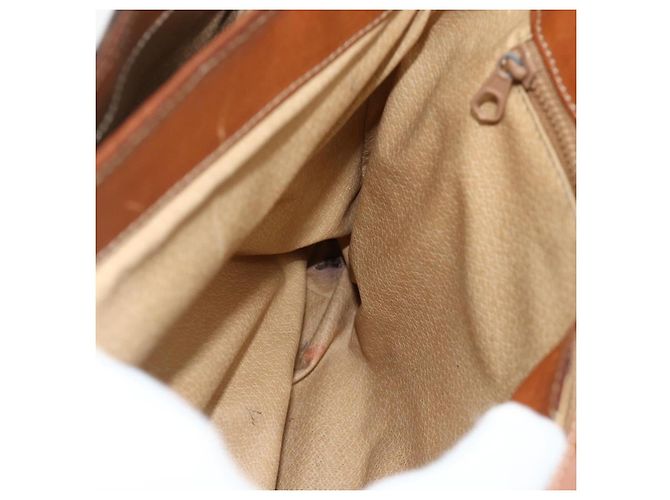 Céline Borsa CELINE Macadam Canvas PVC Pelle Marrone Oro Auth 179062 D'oro - vista 21