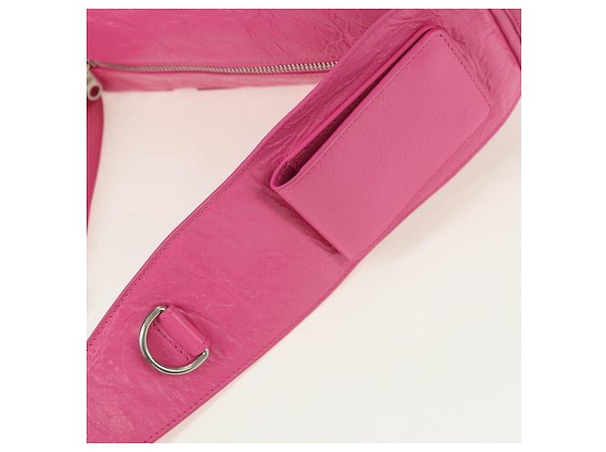 BALENCIAGA Borsa a Spalla Super Busy in Pelle Rosa Argento 762516 Auth 177134SM - vista 15
