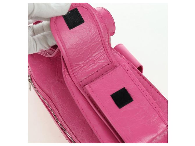 BALENCIAGA Borsa a Spalla Super Busy in Pelle Rosa Argento 762516 Auth 177134SM - vista 17