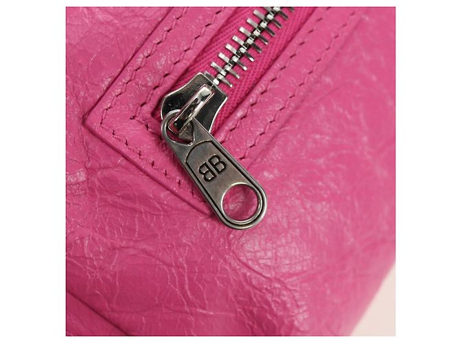 BALENCIAGA Borsa a Spalla Super Busy in Pelle Rosa Argento 762516 Auth 177134SM - vista 19