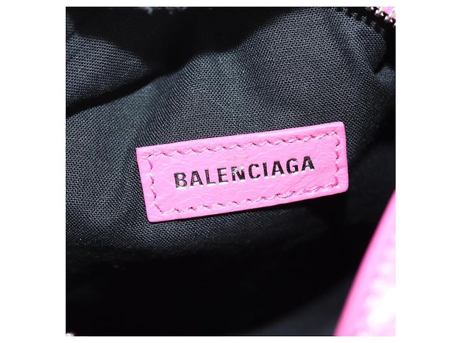 BALENCIAGA Borsa a Spalla Super Busy in Pelle Rosa Argento 762516 Auth 177134SM - vista 21