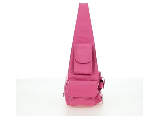 BALENCIAGA Borsa a Spalla Super Busy in Pelle Rosa Argento 762516 Auth 177134SM - vista 3