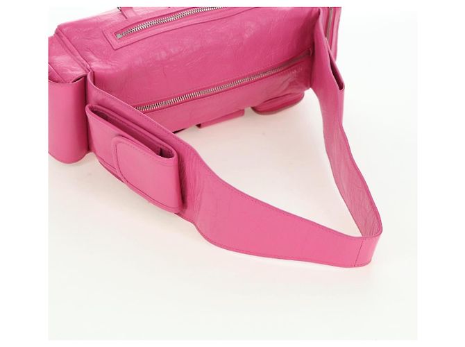 BALENCIAGA Borsa a Spalla Super Busy in Pelle Rosa Argento 762516 Auth 177134SM - vista 6