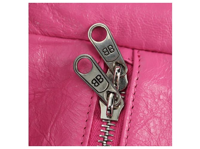 BALENCIAGA Borsa a Spalla Super Busy in Pelle Rosa Argento 762516 Auth 177134SM - vista 9