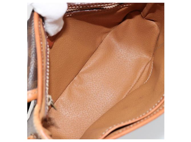 Céline Borsa a Spalla CELINE Macadam Canvas PVC Pelle Marrone Oro Auth BA12386 D'oro - vista 10