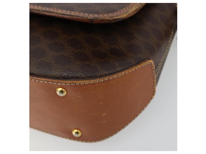 Céline Borsa a Spalla CELINE Macadam Canvas PVC Pelle Marrone Oro Auth BA12386 D'oro - vista 14