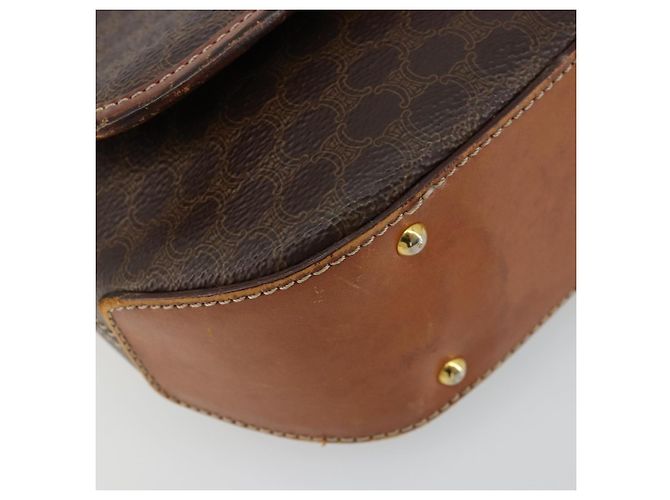 Céline Borsa a Spalla CELINE Macadam Canvas PVC Pelle Marrone Oro Auth BA12386 D'oro - vista 15