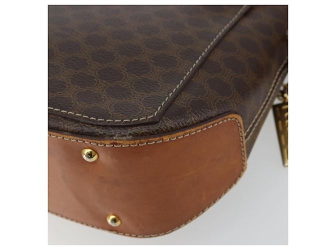 Céline Borsa a Spalla CELINE Macadam Canvas PVC Pelle Marrone Oro Auth BA12386 D'oro - vista 16