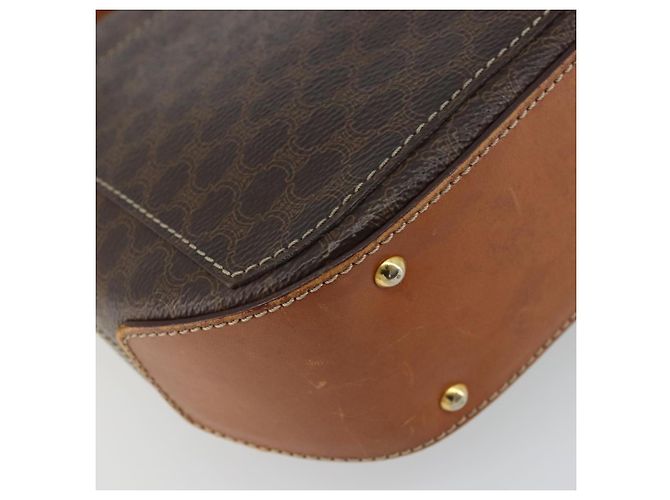 Céline Borsa a Spalla CELINE Macadam Canvas PVC Pelle Marrone Oro Auth BA12386 D'oro - vista 17