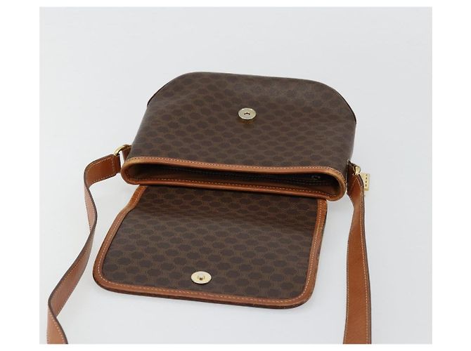 Céline Borsa a Spalla CELINE Macadam Canvas PVC Pelle Marrone Oro Auth BA12386 D'oro - vista 18