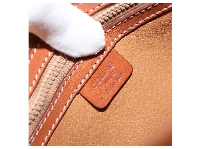 Céline Borsa a Spalla CELINE Macadam Canvas PVC Pelle Marrone Oro Auth BA12386 D'oro - vista 19