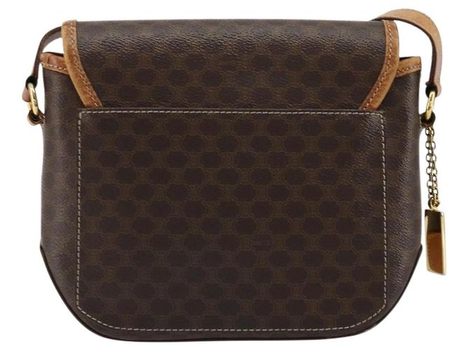 Céline Borsa a Spalla CELINE Macadam Canvas PVC Pelle Marrone Oro Auth BA12386 D'oro - vista 2