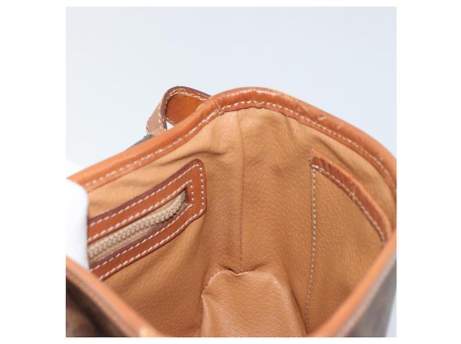 Céline Borsa a Spalla CELINE Macadam Canvas PVC Pelle Marrone Oro Auth BA12386 D'oro - vista 20