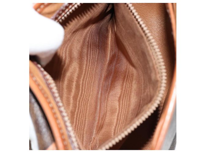 Céline Borsa a Spalla CELINE Macadam Canvas PVC Pelle Marrone Oro Auth BA12386 D'oro - vista 23