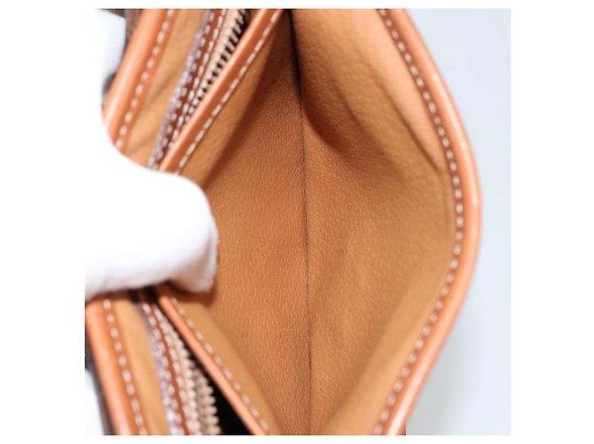 Céline Borsa a Spalla CELINE Macadam Canvas PVC Pelle Marrone Oro Auth BA12386 D'oro - vista 24