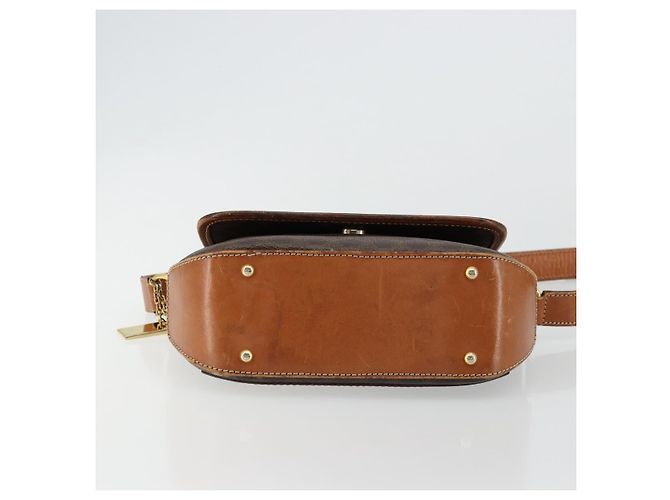 Céline Borsa a Spalla CELINE Macadam Canvas PVC Pelle Marrone Oro Auth BA12386 D'oro - vista 5