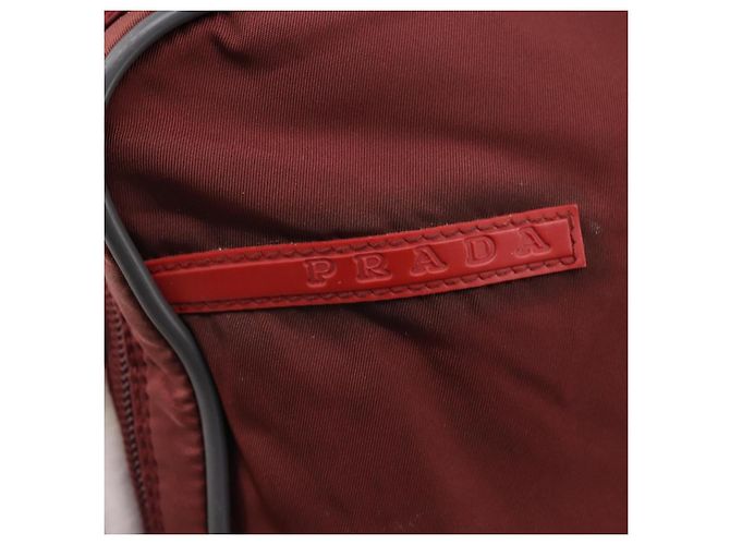 Borsa Boston PRADA Sports Nylon Bordeaux Argento Auth ti3840 Bordò - vista 18
