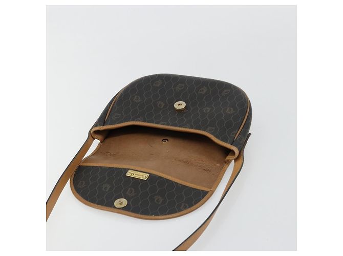 Borsa a Spalla Christian Dior Honeycomb Canvas PVC Nero Oro Auth 178065 D'oro - vista 10
