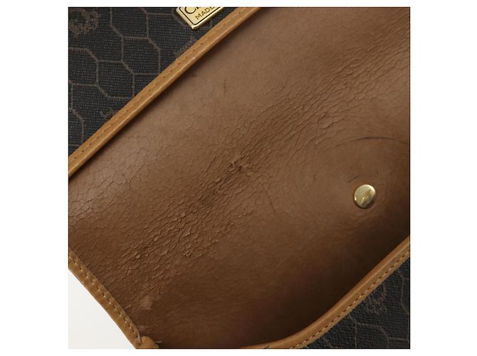 Borsa a Spalla Christian Dior Honeycomb Canvas PVC Nero Oro Auth 178065 D'oro - vista 11