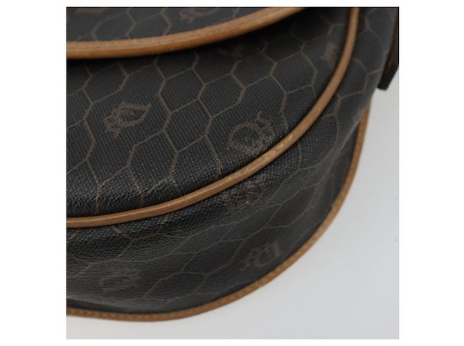 Borsa a Spalla Christian Dior Honeycomb Canvas PVC Nero Oro Auth 178065 D'oro - vista 14