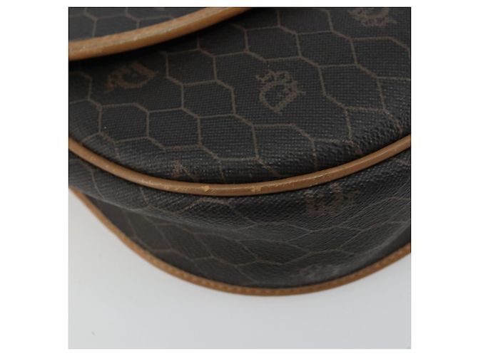 Borsa a Spalla Christian Dior Honeycomb Canvas PVC Nero Oro Auth 178065 D'oro - vista 15