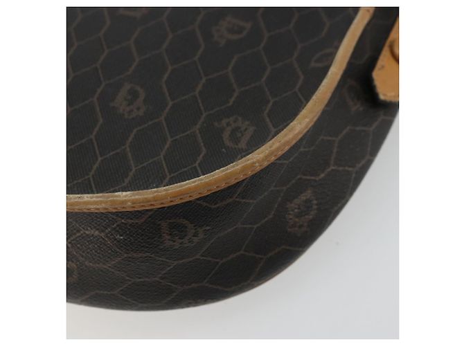 Borsa a Spalla Christian Dior Honeycomb Canvas PVC Nero Oro Auth 178065 D'oro - vista 16