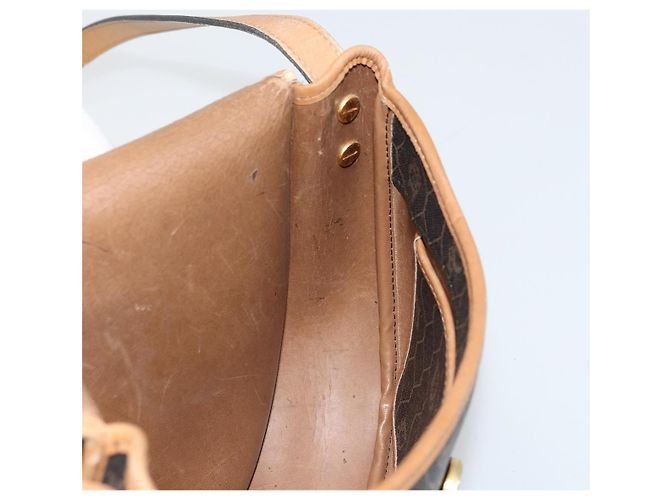 Borsa a Spalla Christian Dior Honeycomb Canvas PVC Nero Oro Auth 178065 D'oro - vista 19