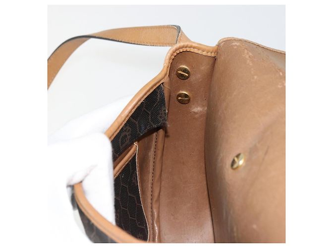Borsa a Spalla Christian Dior Honeycomb Canvas PVC Nero Oro Auth 178065 D'oro - vista 20