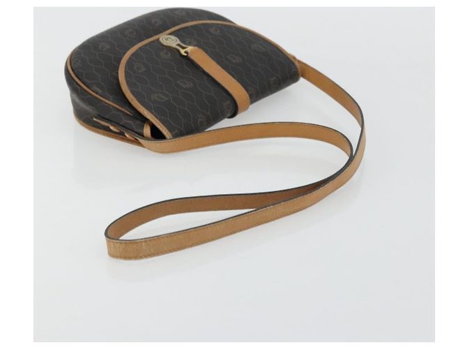 Borsa a Spalla Christian Dior Honeycomb Canvas PVC Nero Oro Auth 178065 D'oro - vista 7