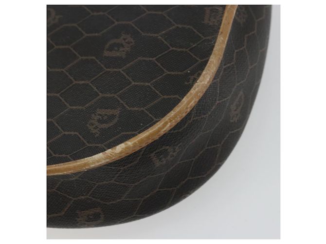 Borsa a Spalla Christian Dior Honeycomb Canvas PVC Nero Oro Auth 178065 D'oro - vista 9