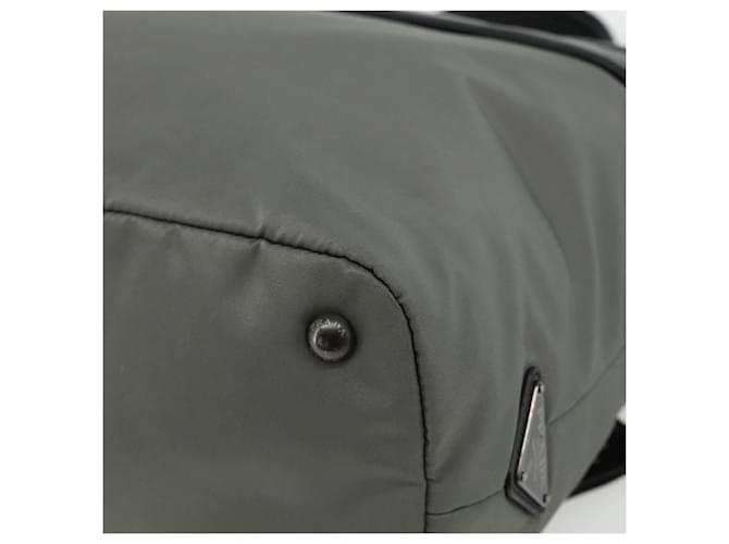 Borsa PRADA in nylon e pelle grigio nero Auth ka4199A Marrone - vista 15