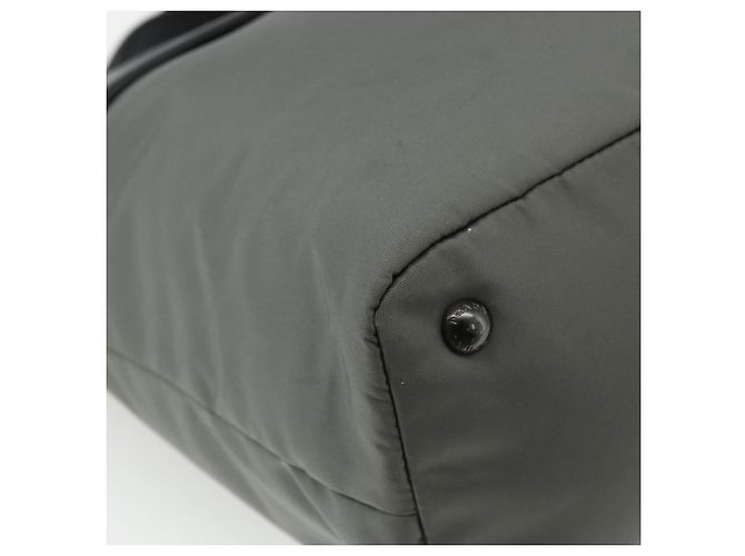 Borsa PRADA in nylon e pelle grigio nero Auth ka4199A Marrone - vista 16