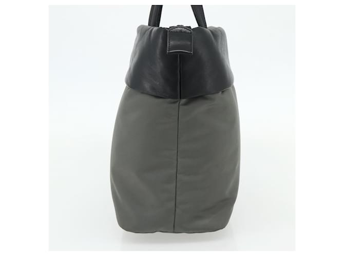 Borsa PRADA in nylon e pelle grigio nero Auth ka4199A Marrone - vista 4