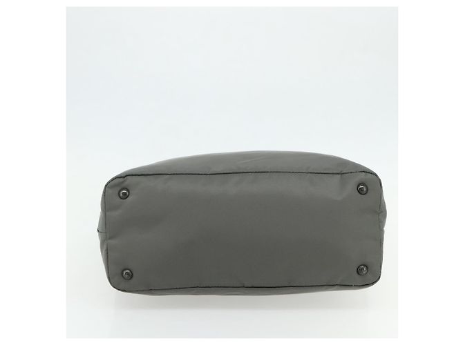 Borsa PRADA in nylon e pelle grigio nero Auth ka4199A Marrone - vista 5