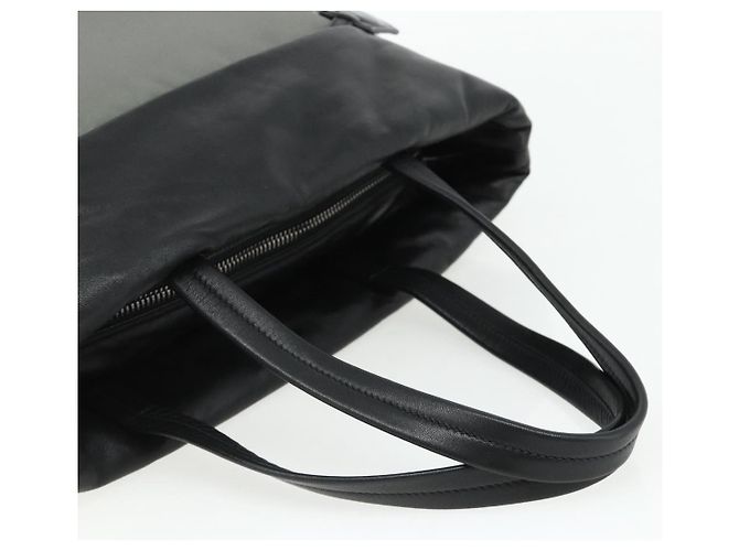 Borsa PRADA in nylon e pelle grigio nero Auth ka4199A Marrone - vista 7