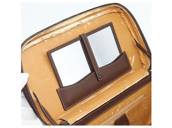 Borsa a Mano GUCCI Bamboo Pelle 2way Marrone Oro 013 2122 2491 Auth 168841 D'oro - vista 10