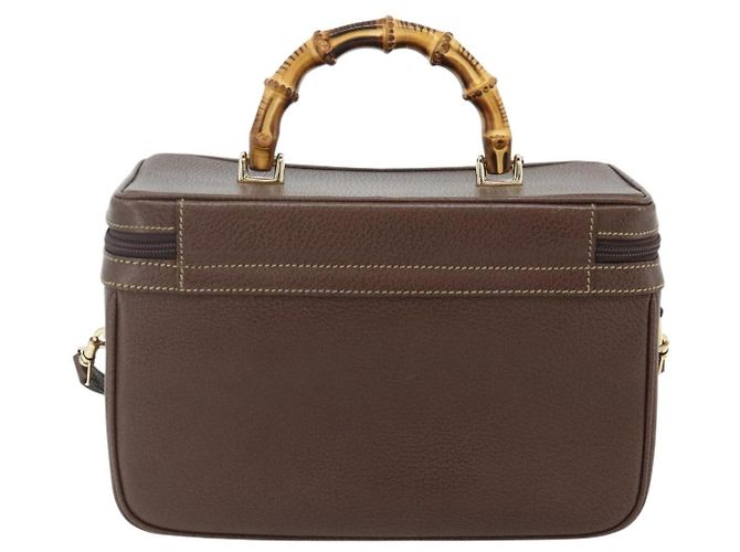 Borsa a Mano GUCCI Bamboo Pelle 2way Marrone Oro 013 2122 2491 Auth 168841 D'oro - vista 2