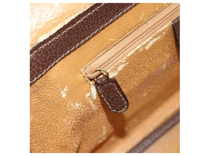 Borsa a Mano GUCCI Bamboo Pelle 2way Marrone Oro 013 2122 2491 Auth 168841 D'oro - vista 24