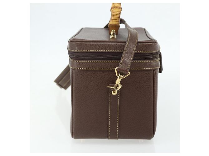 Borsa a Mano GUCCI Bamboo Pelle 2way Marrone Oro 013 2122 2491 Auth 168841 D'oro - vista 3