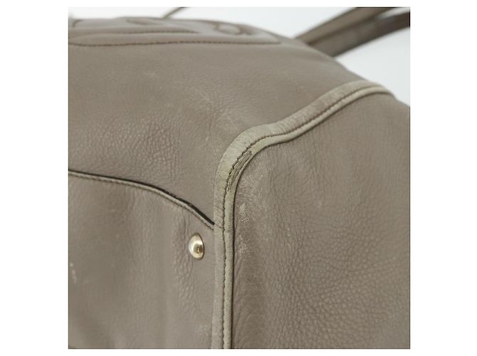 Borsa GUCCI Soho in Pelle Grigio Oro 282309 Auth 178647 Marrone D'oro - vista 10