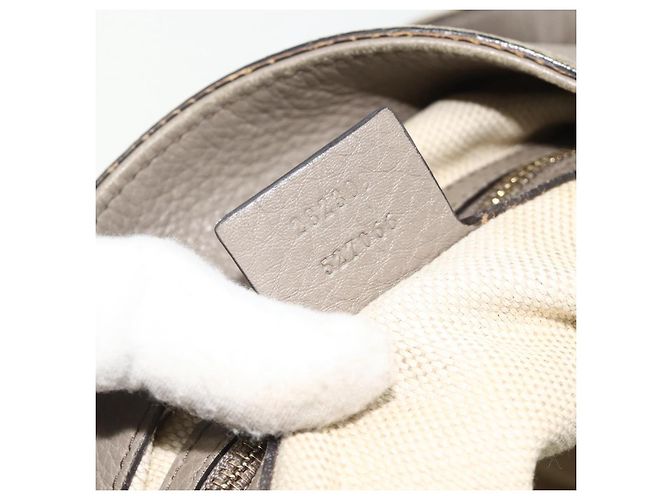 Borsa GUCCI Soho in Pelle Grigio Oro 282309 Auth 178647 Marrone D'oro - vista 12