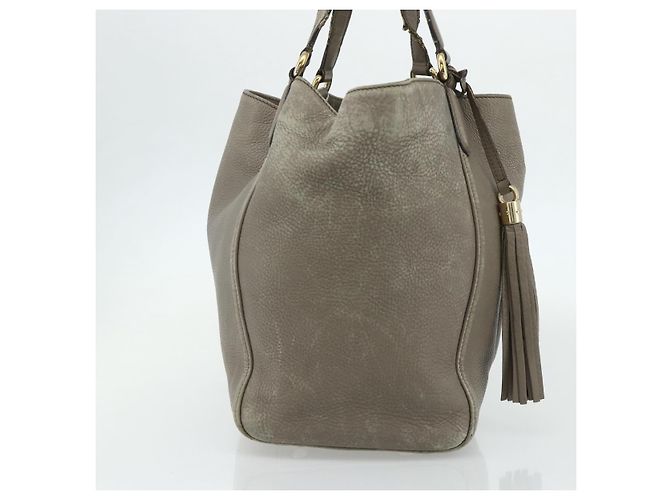 Borsa GUCCI Soho in Pelle Grigio Oro 282309 Auth 178647 Marrone D'oro - vista 3