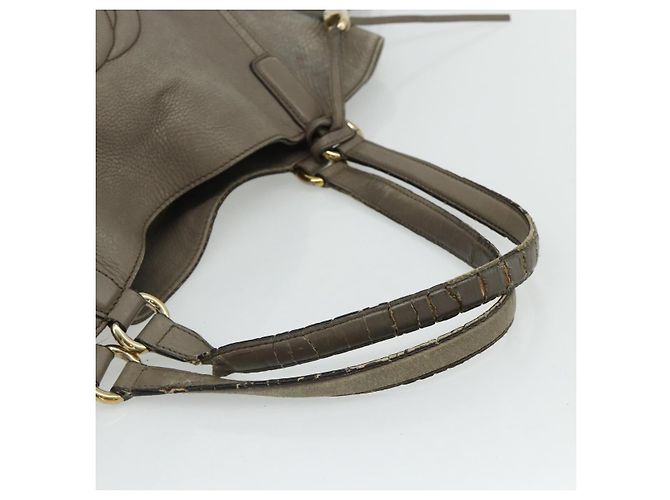 Borsa GUCCI Soho in Pelle Grigio Oro 282309 Auth 178647 Marrone D'oro - vista 7